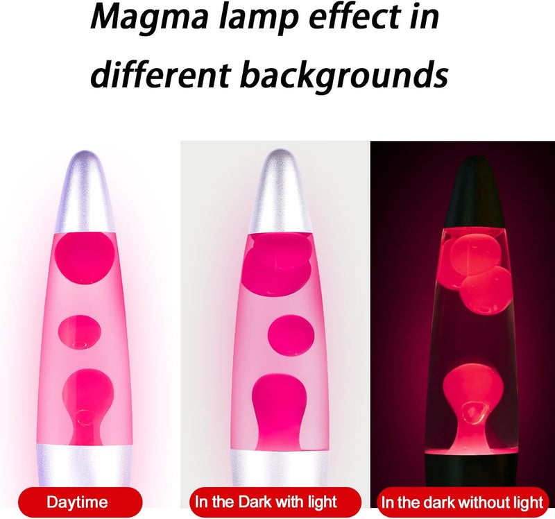 Vanful Store Pink Liquid Motion Lamp for Adults Glitter Magma Lamps for Bedroom and Home Christmas Thanksgiving Day Decor Bulb Included 13 Inch Night Light with Sliver Base for Kids Boys Girls - Image 3